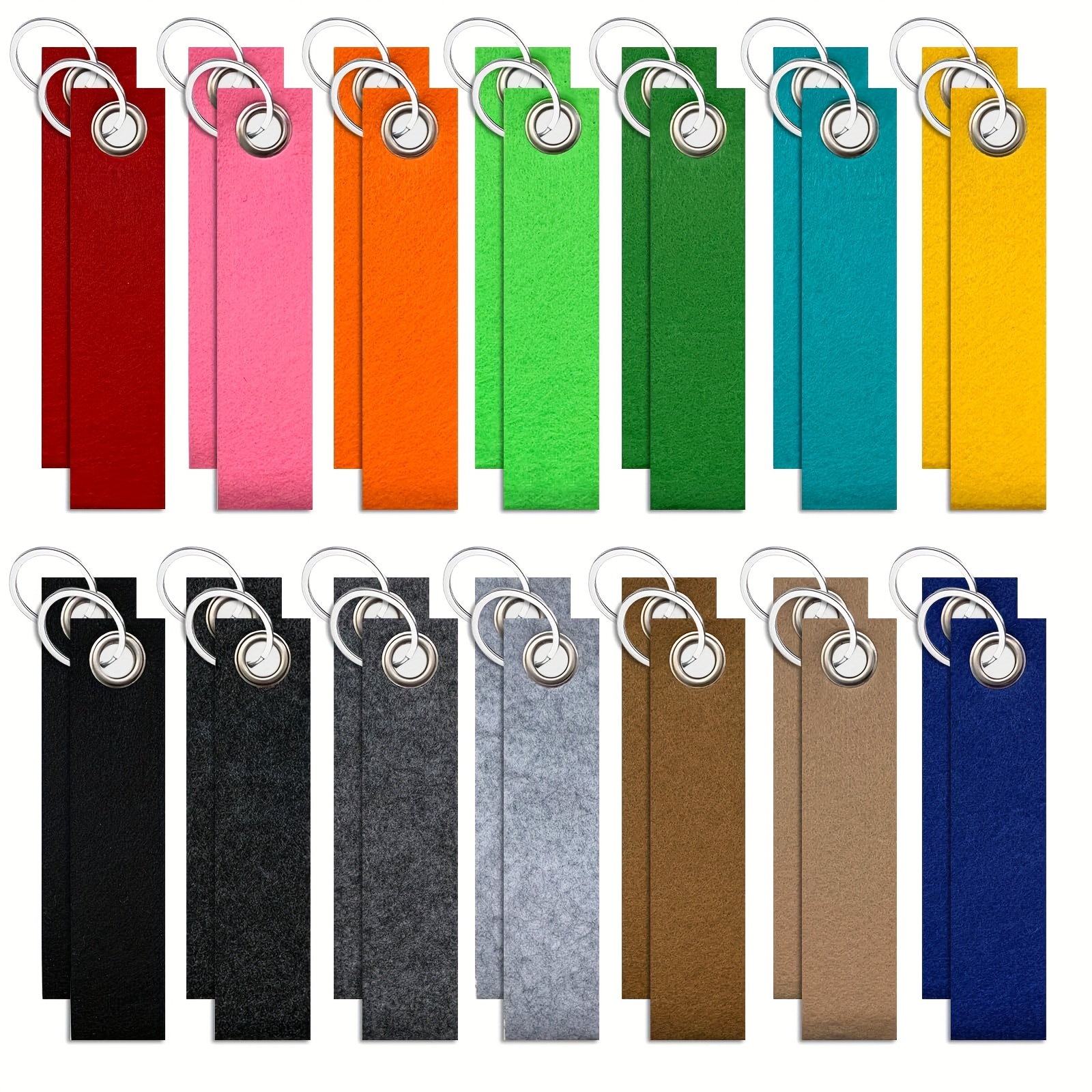 28pcs Felt Keychain Colorful Felt Keychain With Stainless Steel Ring Keychain For Diy Craft Decoration