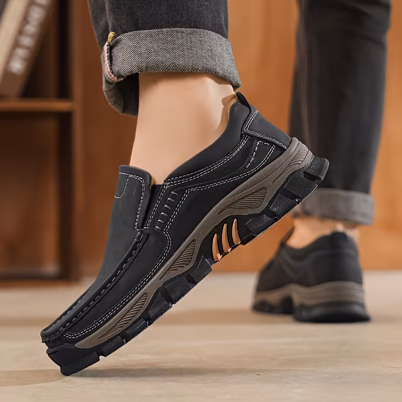 mens handmade loafers slip on boat shoes with round toe casual formal wear solid color driving moccasins year round suitable for office semi formal everyday use 1