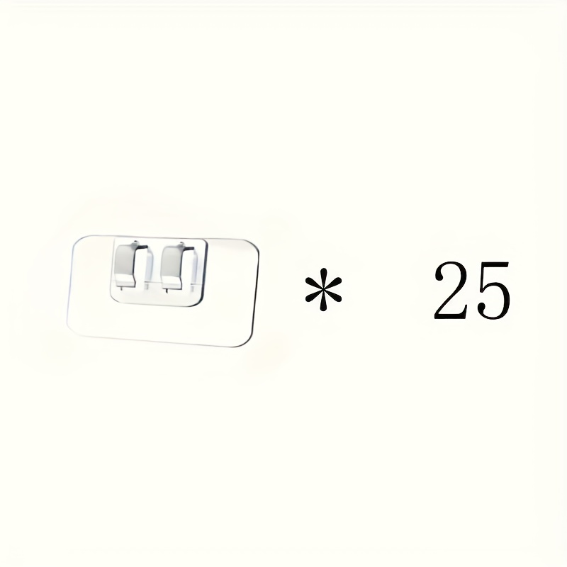 Image of 25pcs Heavy-duty Waterproof Adhesive Cable Clips - Transparent Plastic Hooks For Outdoor String Lights - Uv-resistant Cord Holders For Hanging Lights - No Punch Required