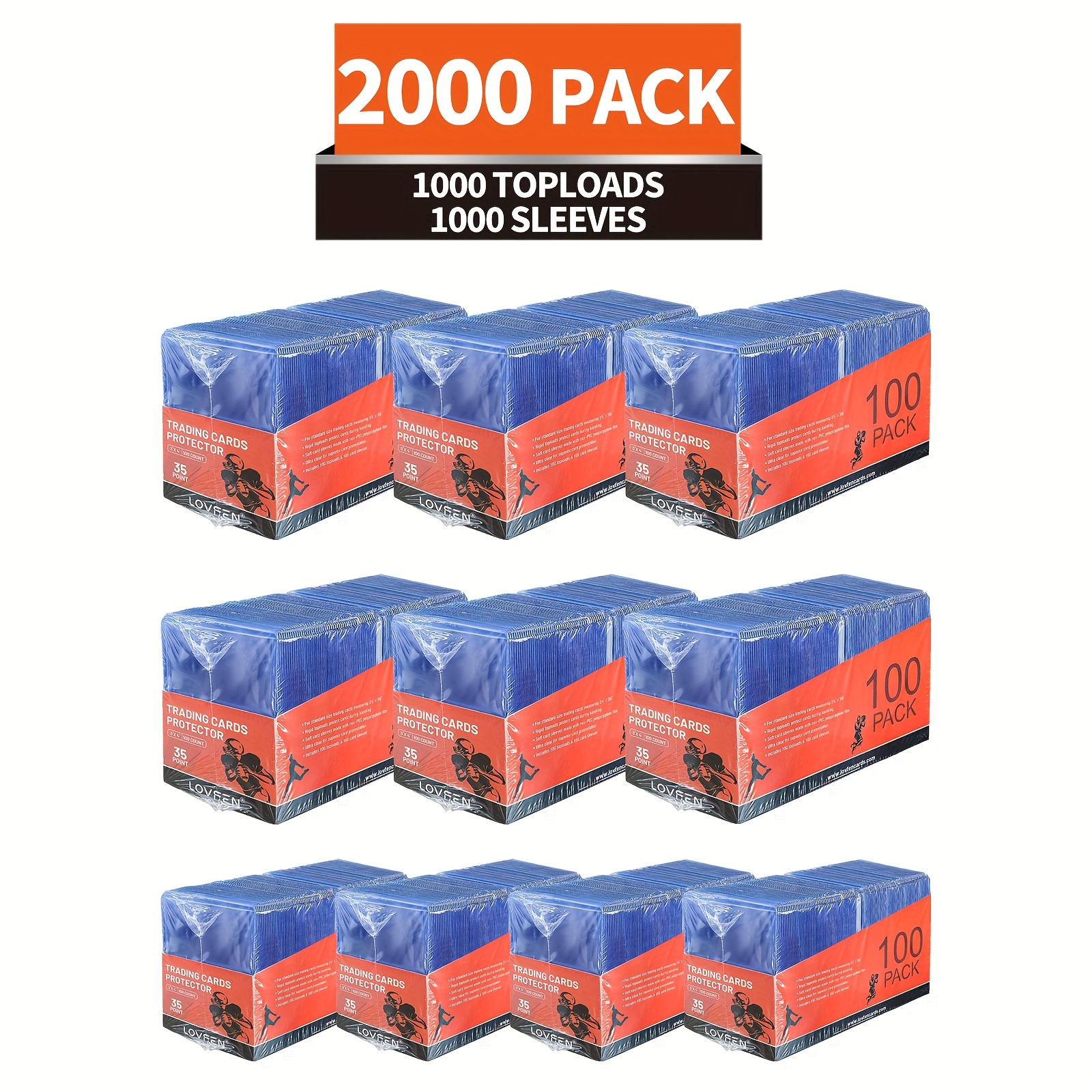 item picture lovfen 2000 card sleeves   cards 3 x4 baseball card protectors trading card sleeves hard plastic suitable for baseball football cards 1000   1000 flexible sleeves