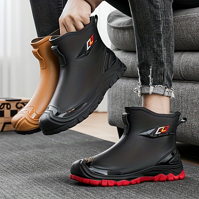 Bottes Courtes En Caoutchouc Doublées - Homme/Femme | Imperméables Antidérapantes | Idéales Hiver, Pluie, Cuisine, Pêche