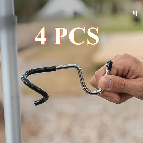 3pcs 4pcs 5pcs no drill tail hooks camping balcony outdoor stainless steel non slip light pole tent pole storage hanger light hooks