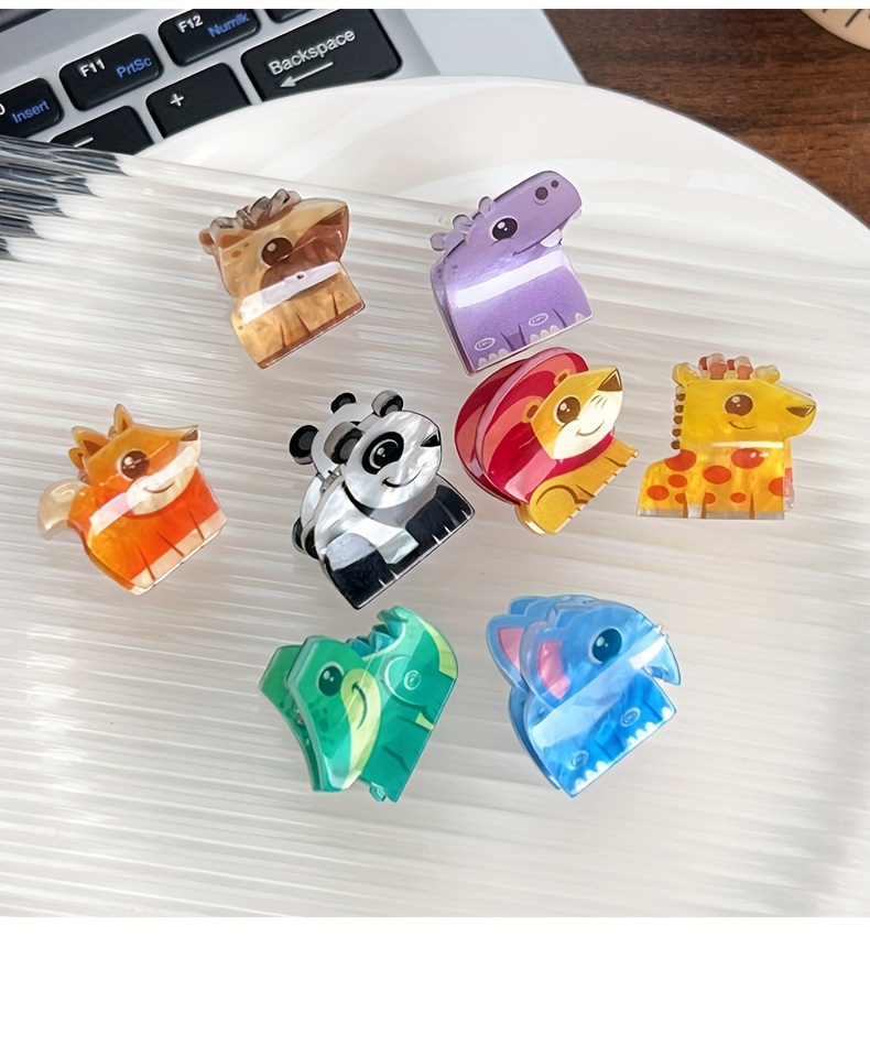 8pcs set   mini hair clips with adorable monster animal designs quirky and   clips   daily styling or parties ideal gift   for ladies s and princesses Product details 1