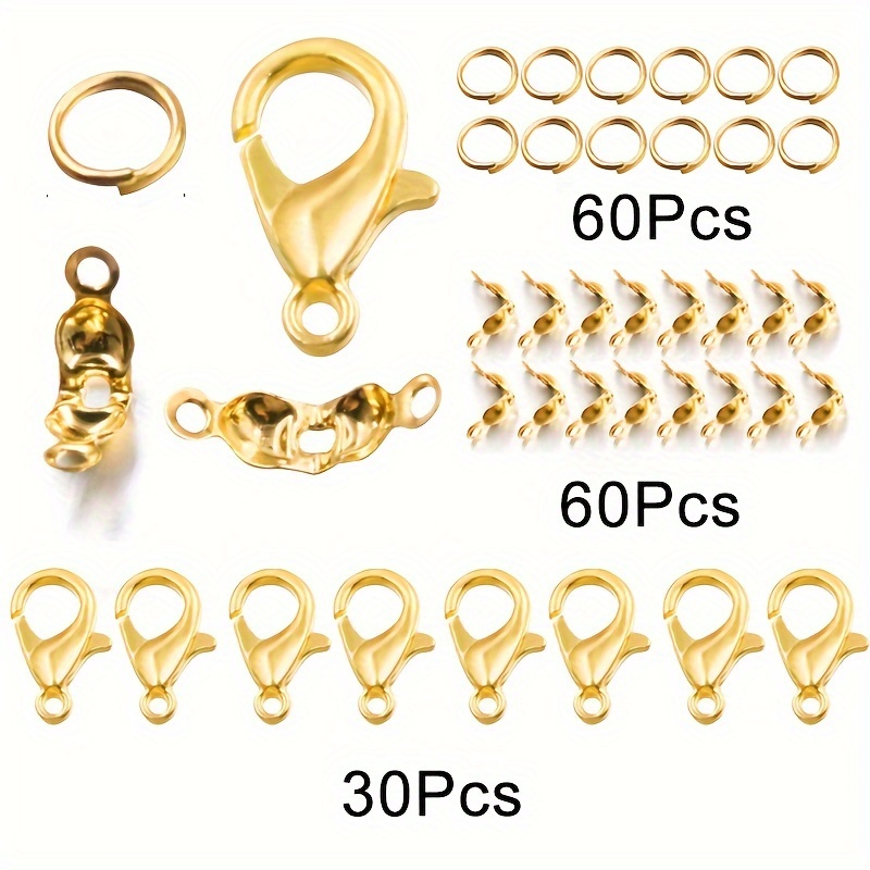 150pcs/pack 9-color Kit With Lobster Clasps, Jump Rings, And Connectors, Suitable For Bracelet And Necklace Making