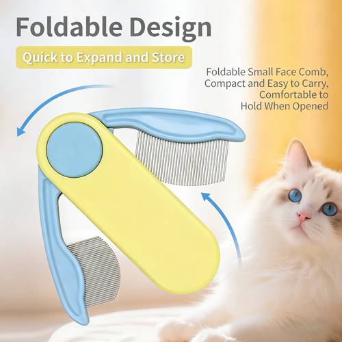 foldable mini portable pet comb pet cleaning and beauty comb floating hair tear stain dirt dense straight comb
