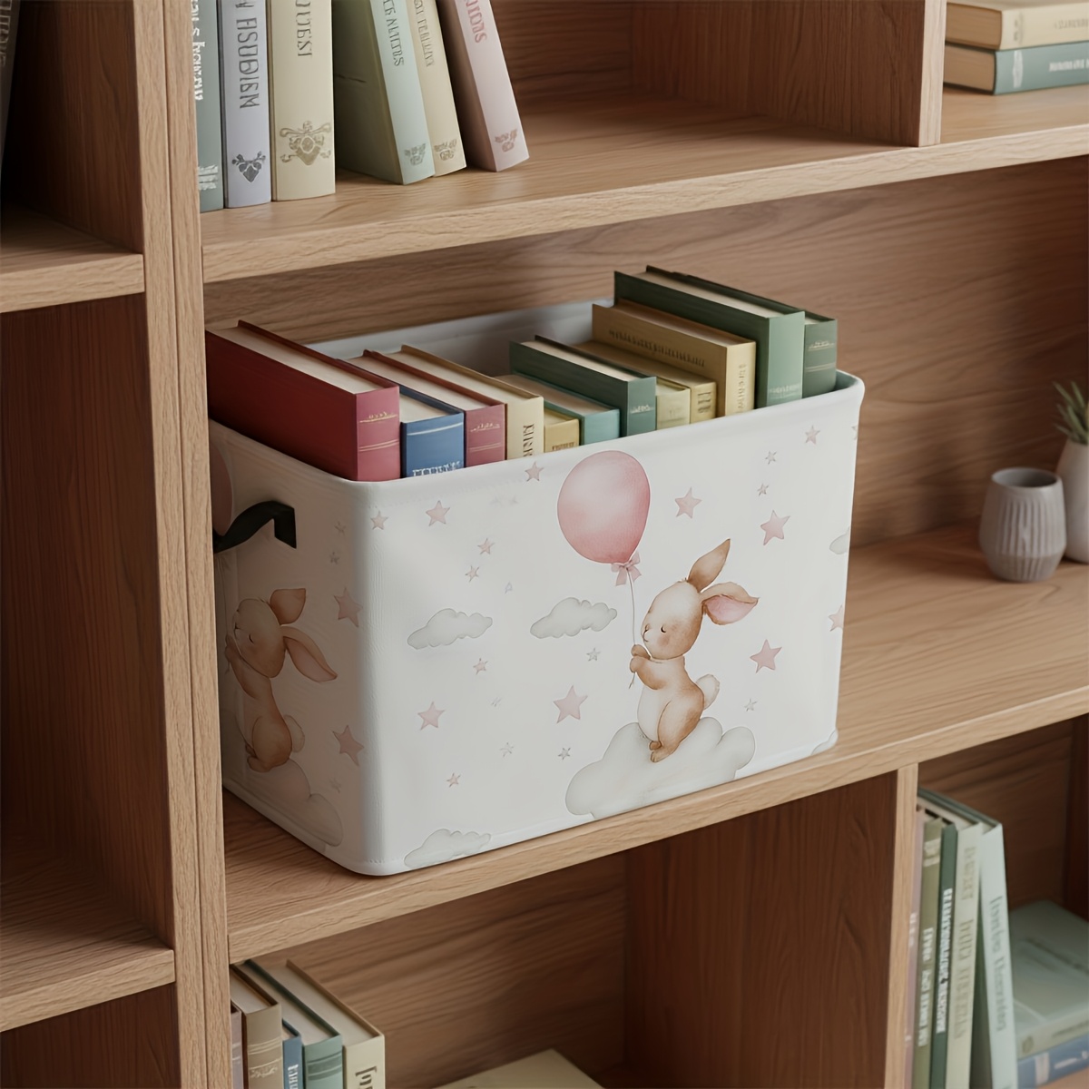 Bunny and Balloon Storage Basket for Home Organization