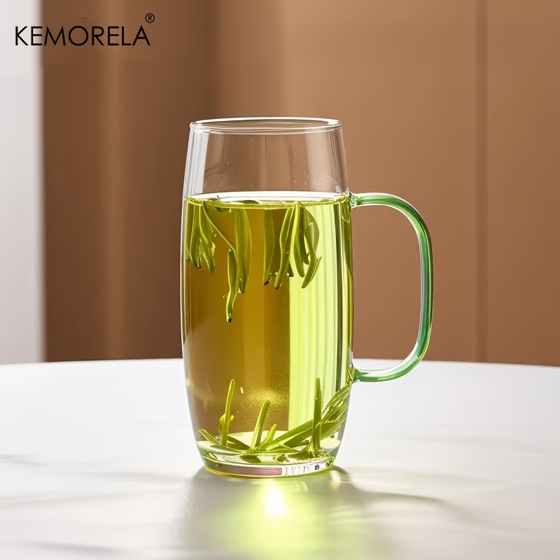 Kemorela Glass Tea Cup Glasses Cup Electric Heating With Handle Anti-scalding Glass Teacup