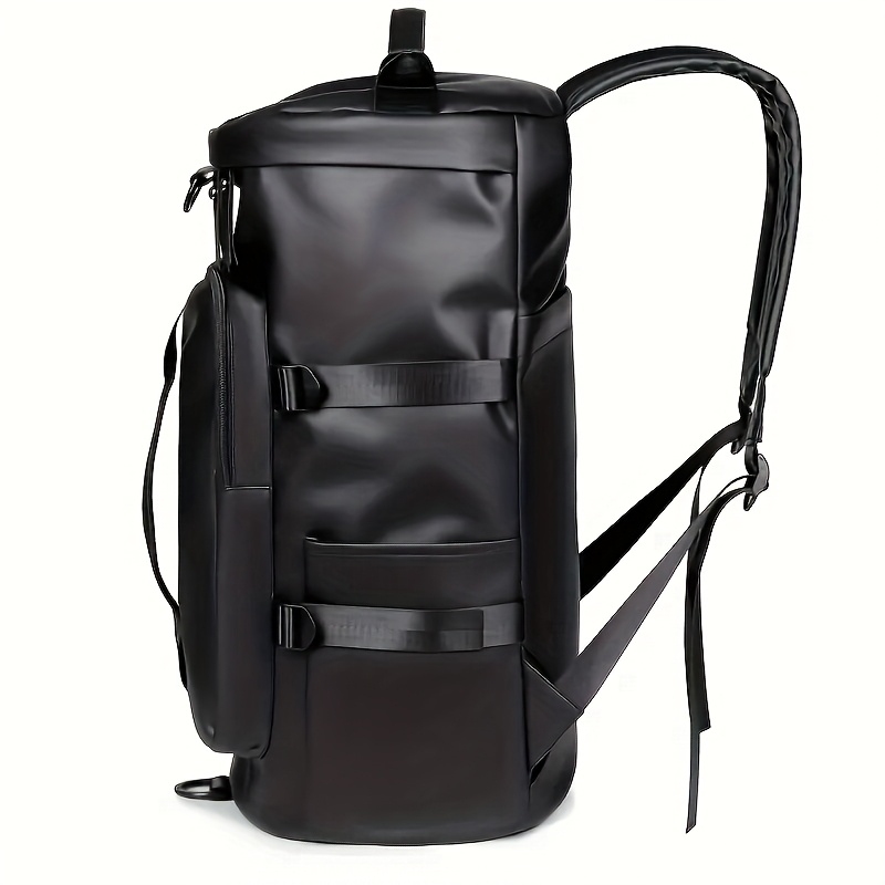 Casual Backpack Travel Tote Bag, PU Large Capacity Fashionable and Durable Anti-Theft Backpack, Gym Bag, Suitable for Daily Outings, Vacations, Fitness, Travel, Outdoor Sports Handbag, Available in Black and Gray, with Adjustable Shoulder Straps