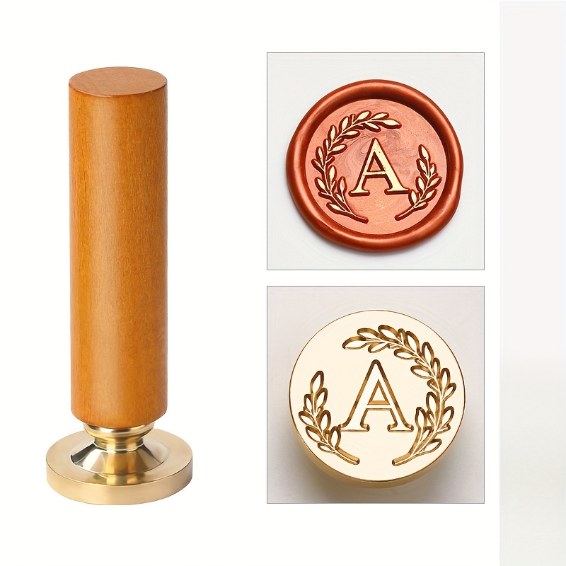 TEMU 1 Set de Sello de Cera Retro con , Mango de Madera con Cabezal de Sello de Cera, 26 Opcionales, Adecuado para Decoración de Sobres y Álbumes de