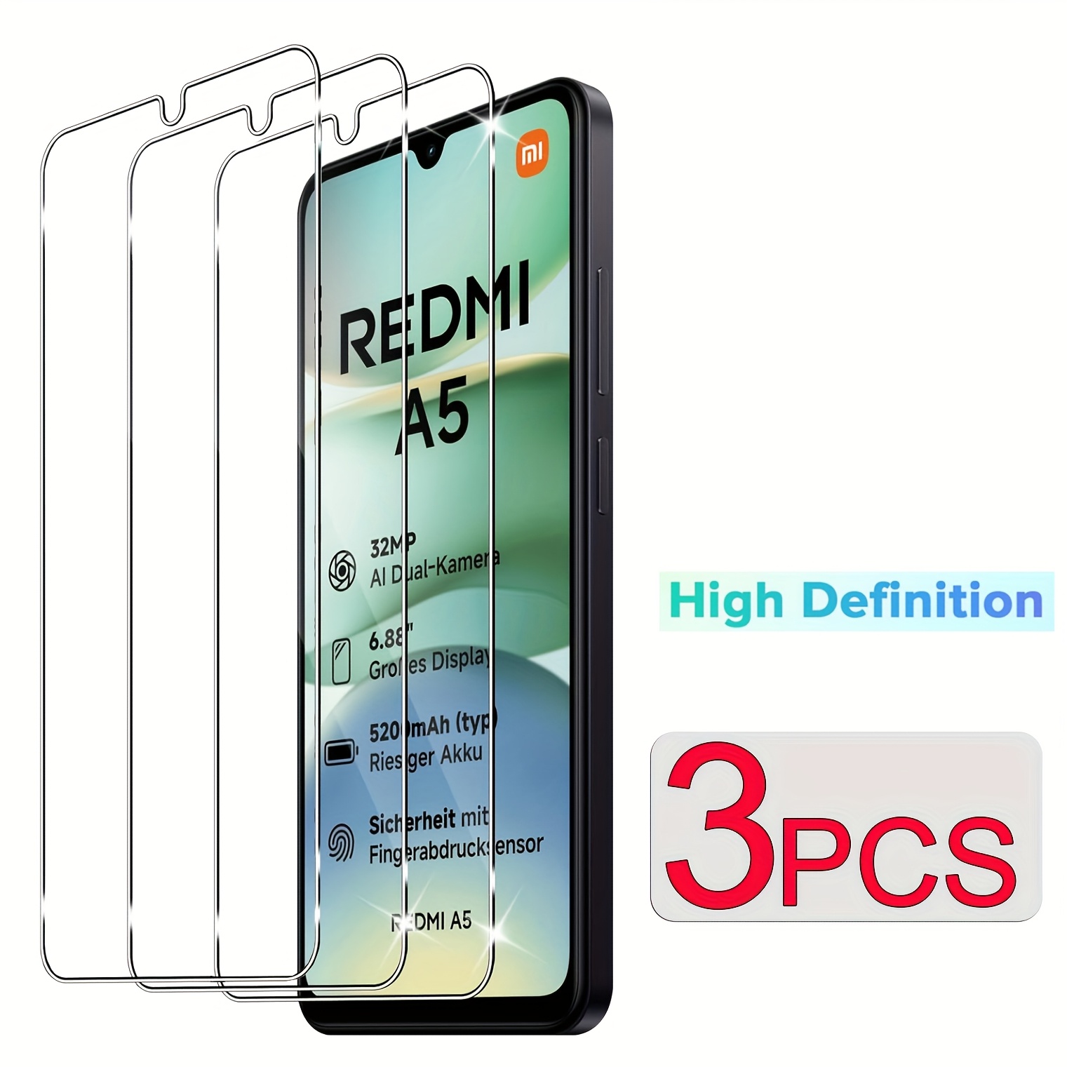 3pcs For Xiaomi Redmi A5 A 5 Tempered Glass Screen Protector Full Coverage 9h Hardness Anti-fingerprint Case
