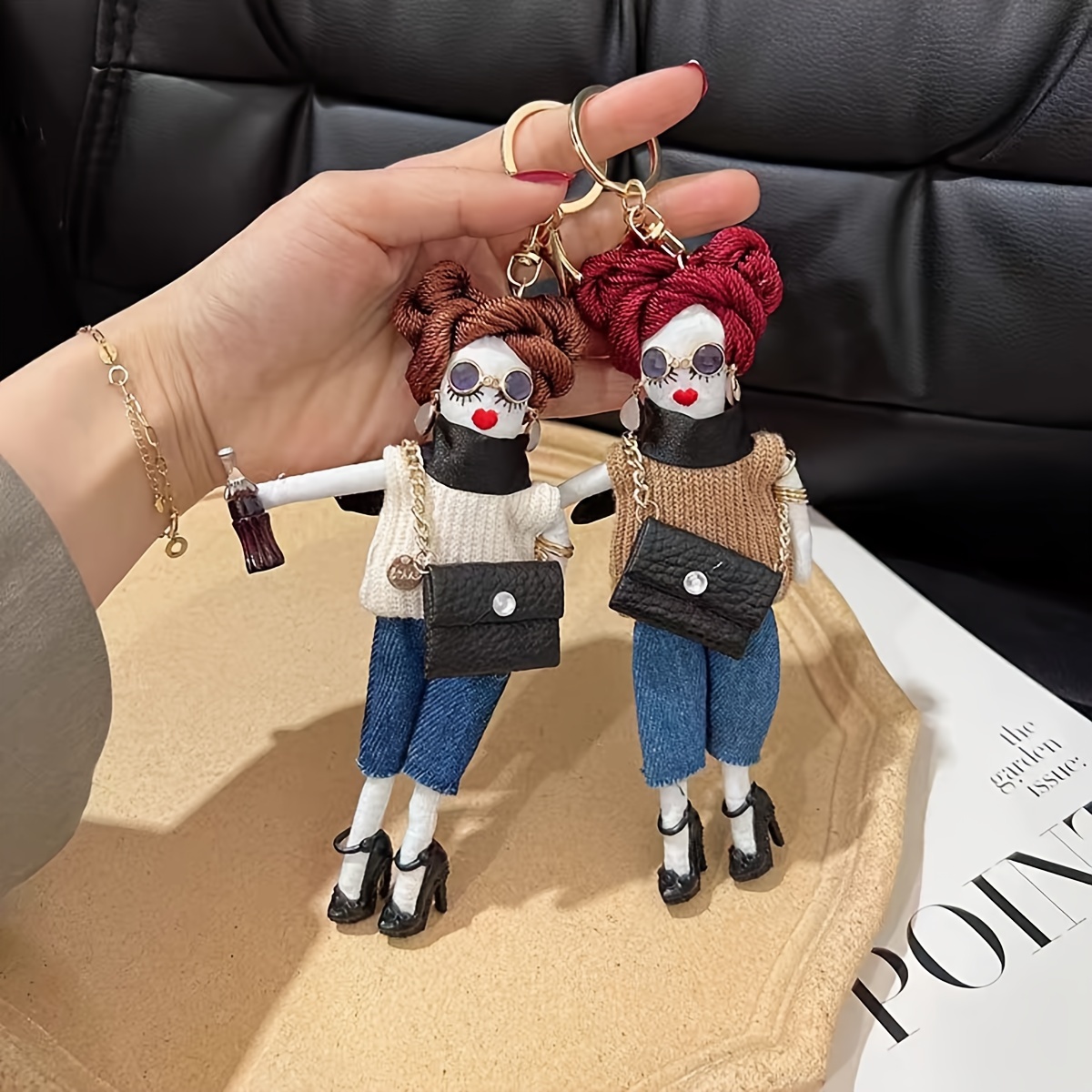 

1pc Fashion Doll Keychain Cute Cloth Key Chain Ring Bag Backpack Charm Car Key Pendant Women Daily Uses Gift