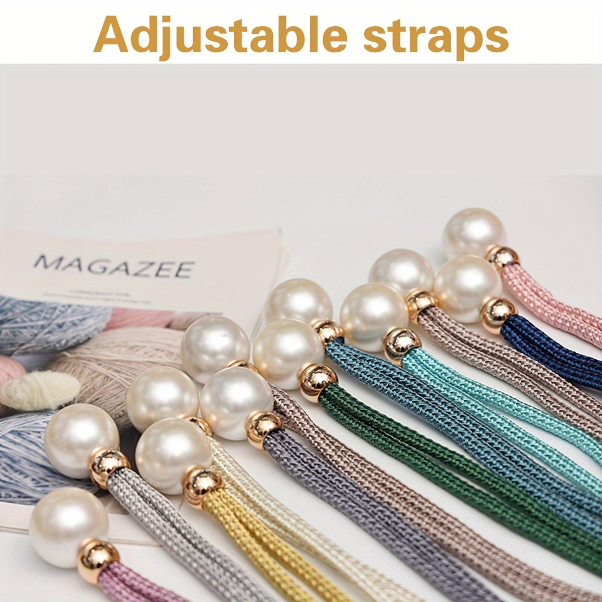 1 set of 2pcs of pearl decorative curtain buckles high end light luxury adjustable pearl curtain straps gauze curtain strap buckles suitable for curtain decoration bedroom living room hotel home and outdoor details 3