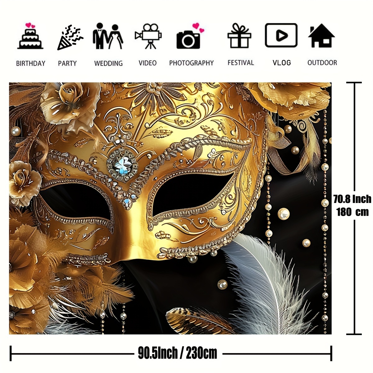 Masquerade Ball Mardi Gras Background Photo Props Carnival - Temu