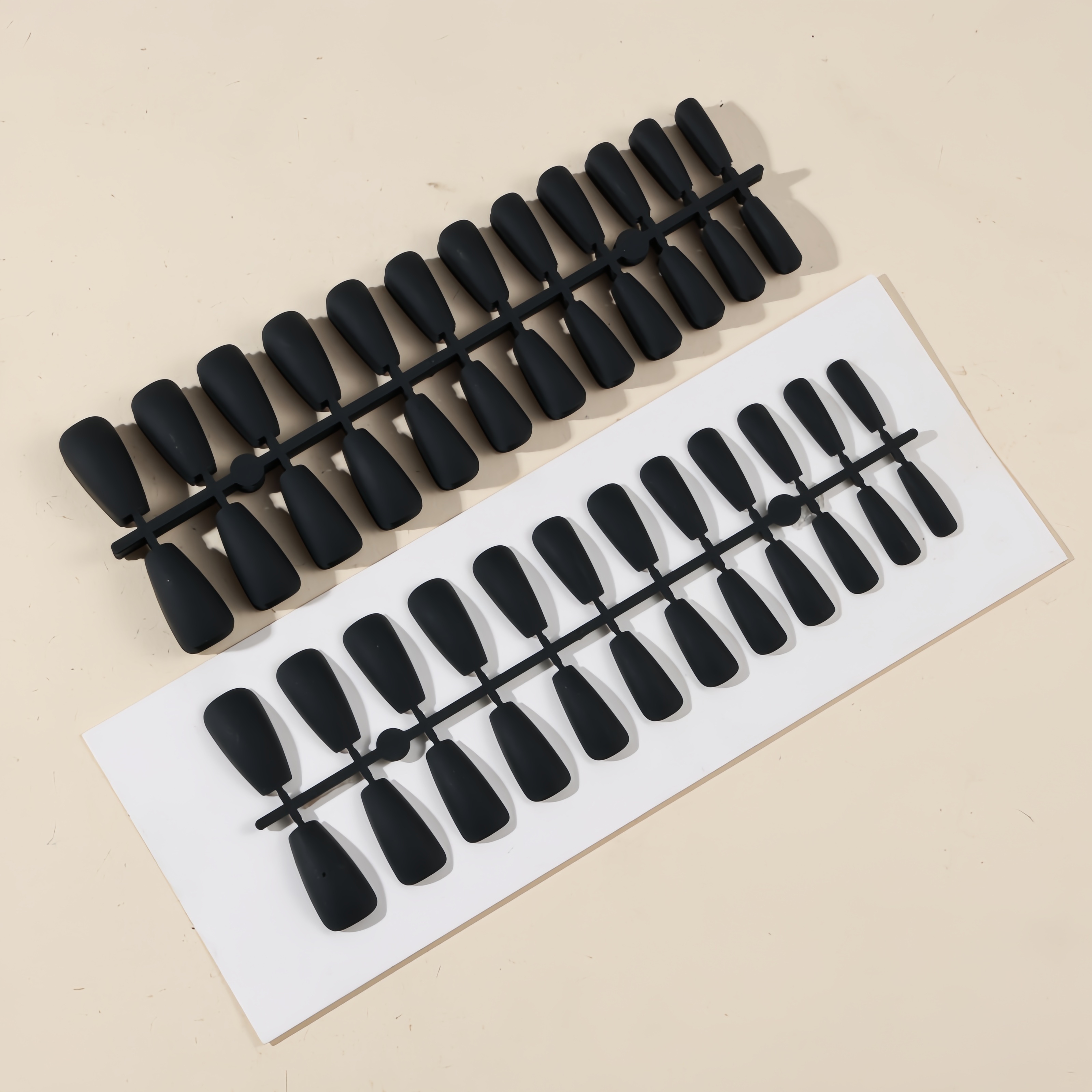 

120pcs Black Matte Ballet Nail Tips Set, Medium Length, Pre-designed Plain Pure Color False Nails For Daily Wear