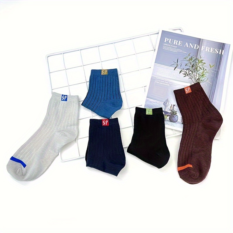 5 Pairs/10 Pairs Pack SP Mid-Tube Business Men'S Socks, Not Easy to Smelly Feet, Mixed Color Mid-Tube Men'S Socks, Breathable And Sweat-Absorbent, Sweat-Resistant