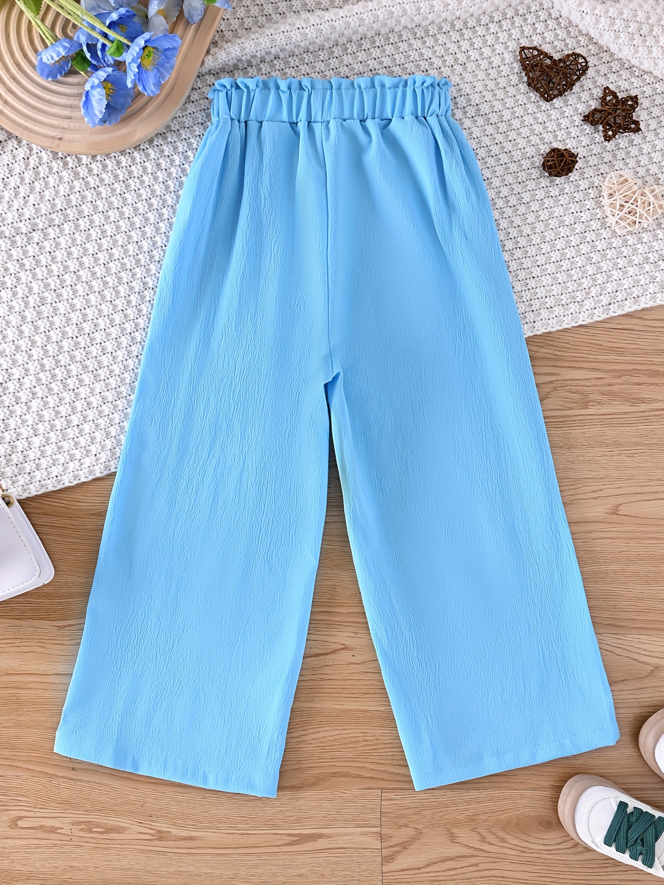 girls spring summer autumn fashion solid color pleated pants