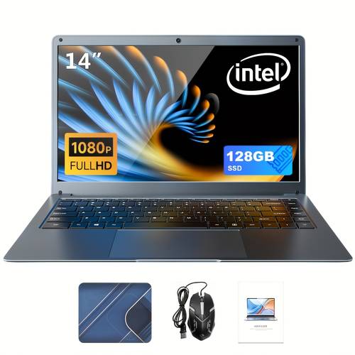 suxi 14 inch new laptop 8gb ddr4 128 256ssd 5000mah battery capacity for office entertainment learning online classes free keyboard film mouse pad wired mouse