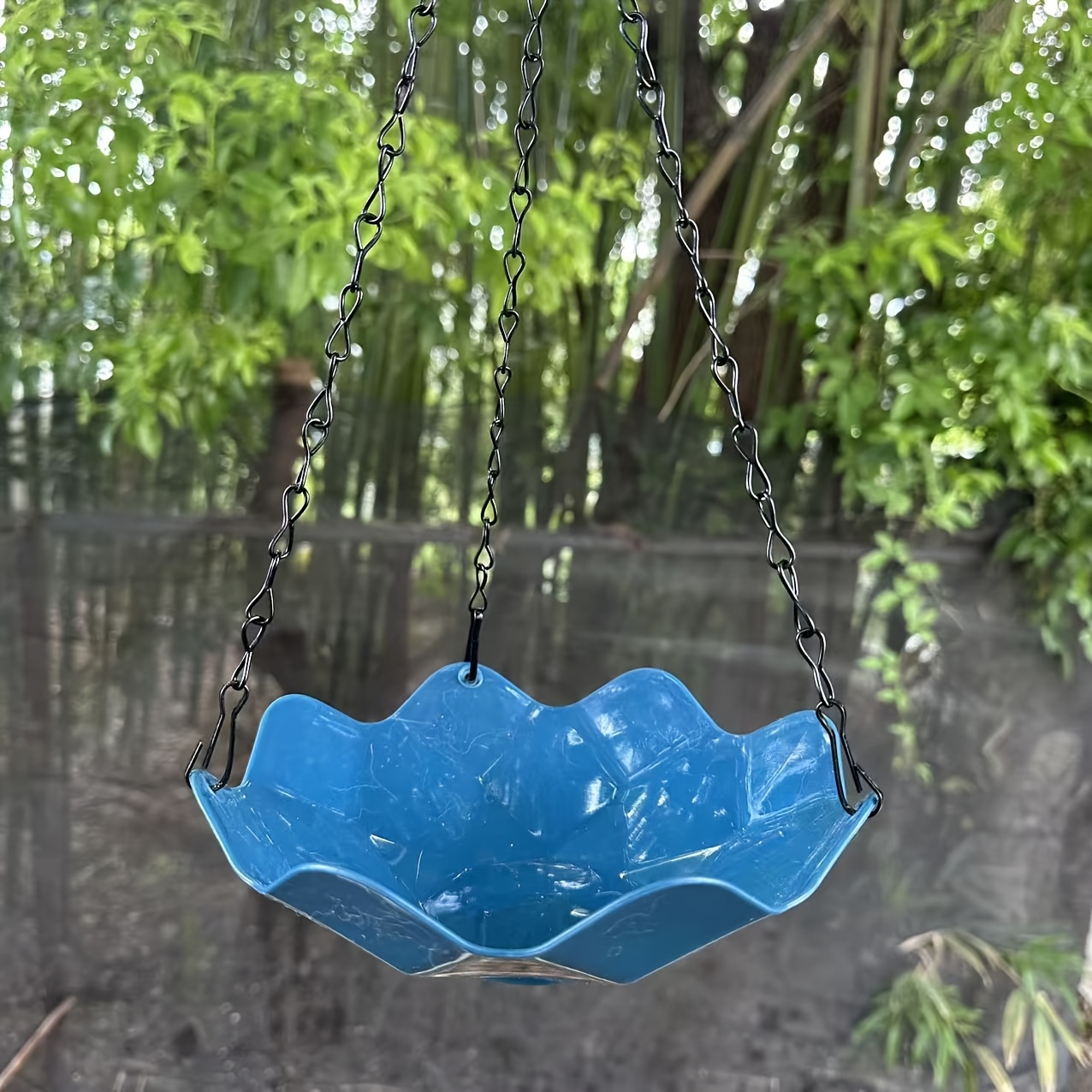 Image of Hanging Bird Feeder For Outdoor And Indoor Use With Chain - Pp Material Garden Bird Feeding Bowl, Suitable For Outdoor And Indoor Bird Feeding, Attracts Bird