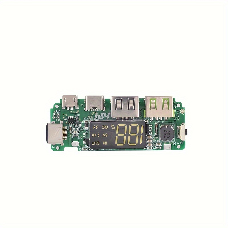 1pc/4pcs, placa de carga 18650 con usb 5v 2.4a de energía móvil, placa cargadora de batería de litio 18650, con protección contra sobrecarga, sobredescarga y cortocircuito, placa de energía usb diy, 3 puertos de carga detalles 3