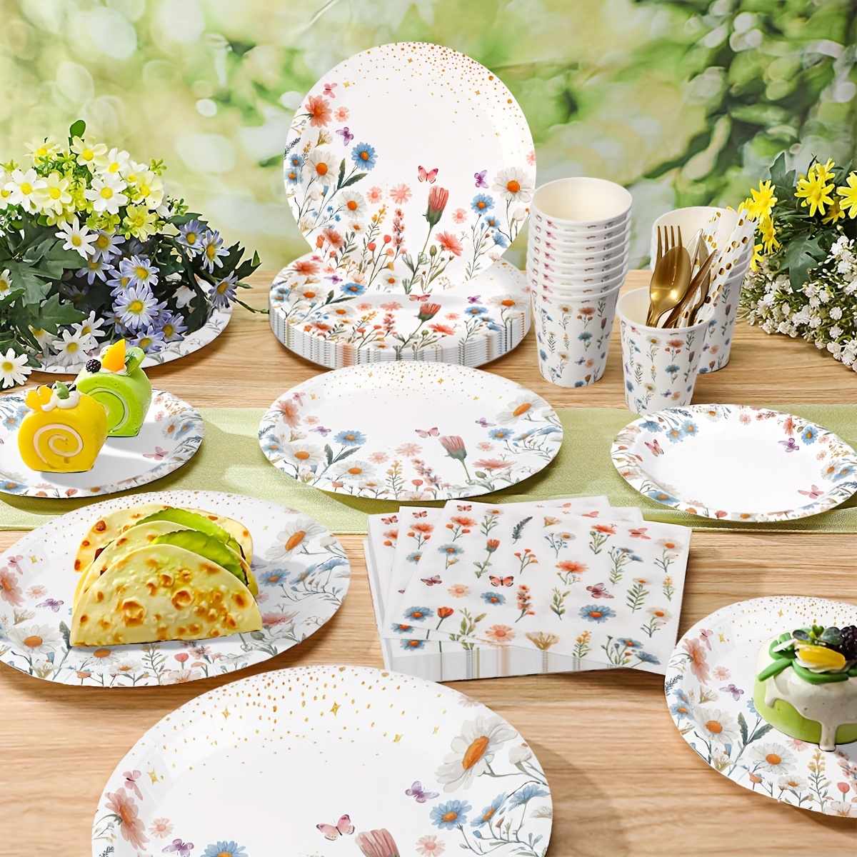 20 Piezas Vajilla Flores Juego De Vajilla One Kitchen En Porcelana