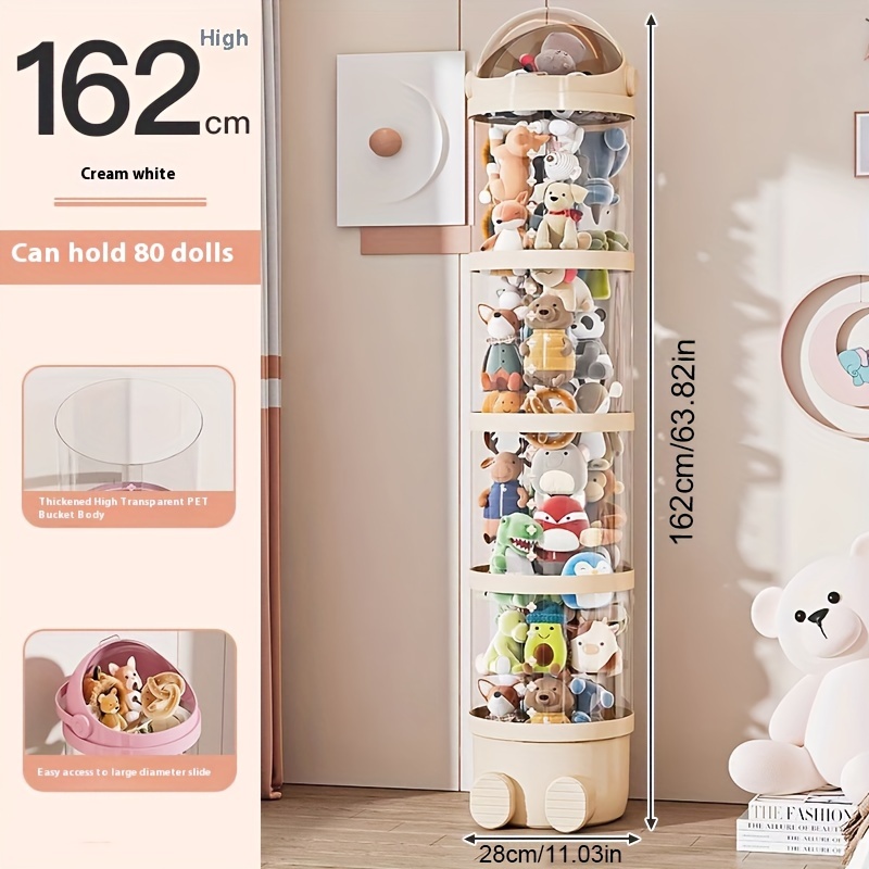 TEMU 1pc Transparent Round Jewelry Storage Box - Clamshell Case, Ideal For Stuffed Animals & Dolls - Organizer And Holiday Gift Wrap Solution For