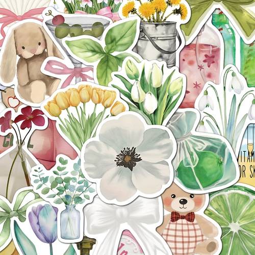 50pcs girl stickers decorative diary handbook phone case laptop luggage