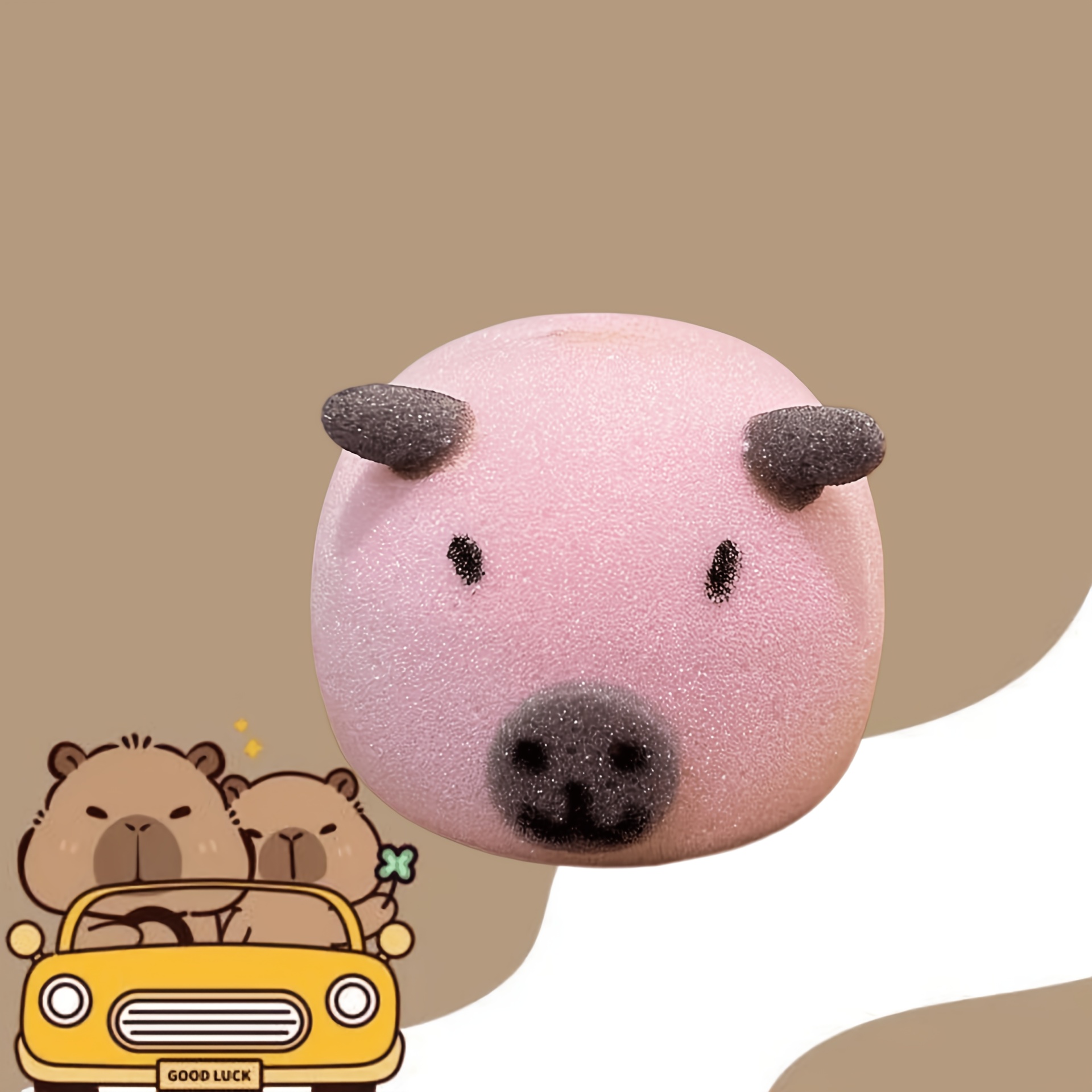 Capybara-Shaped Bath Sponge, Soft High-Density Nano Sponge