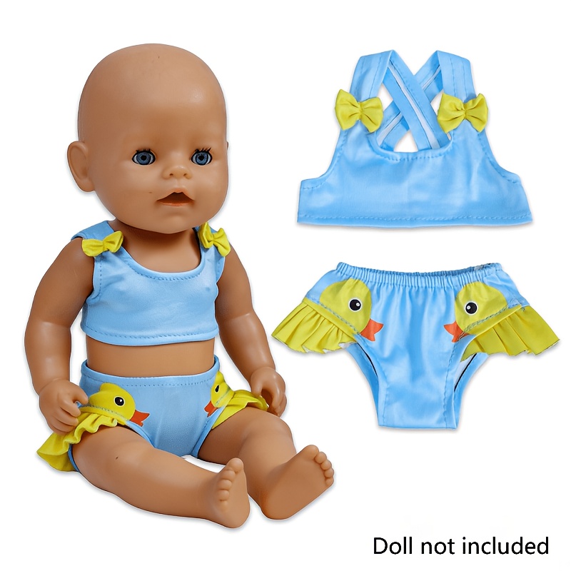 Image of 1 Set Of Latest Bikini Style , Doll Not Included, Vest-style Top With And Swim Pants , Satisfying Multiple , Bringing Different To Childhood