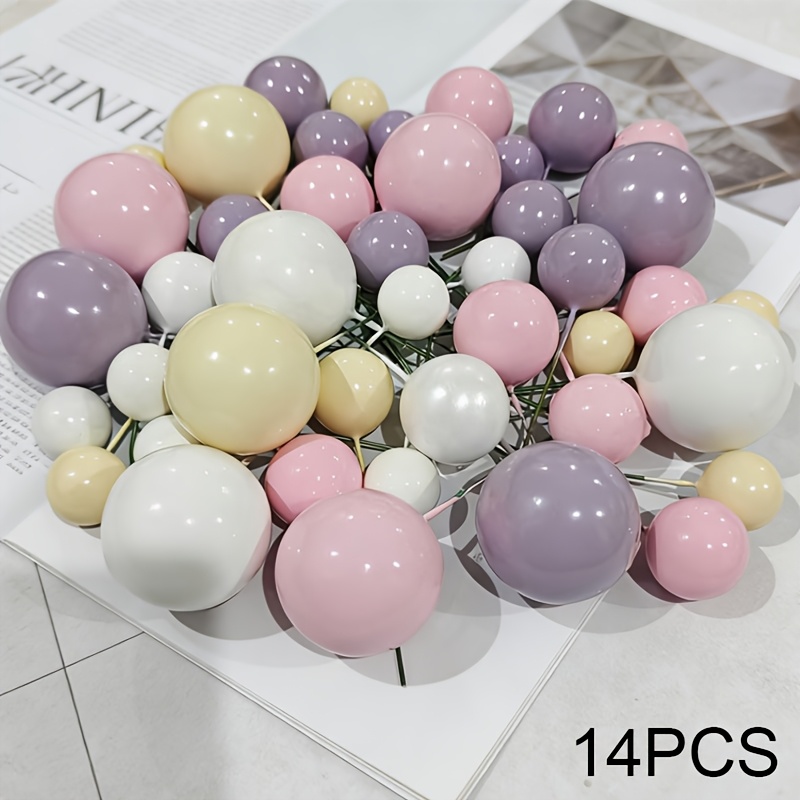 TEMU 14/38 pièces Boules de décoration pour pâtisserie, Décorations en crème pour gâteaux et biscuits, Boules de décoration festives pour gâteaux,