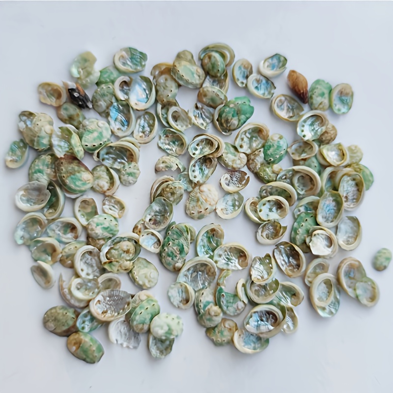 TEMU 180pcs 0.16-inch Green And White Abalone Shells For Summer Beach Weddings Vase Filler Decorative Beads Valentine's Day Gifts Bohemian Vintage