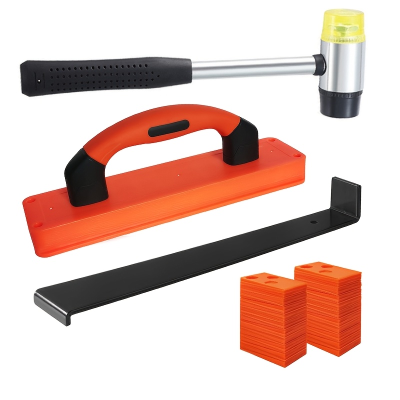 Laminate Wood Flooring Installation Kit, Lvp Installation Kit, Vinyl Flooring Tools - Tapping Block With Handle, Pull Bar, Double-sided Mallet And Spacers