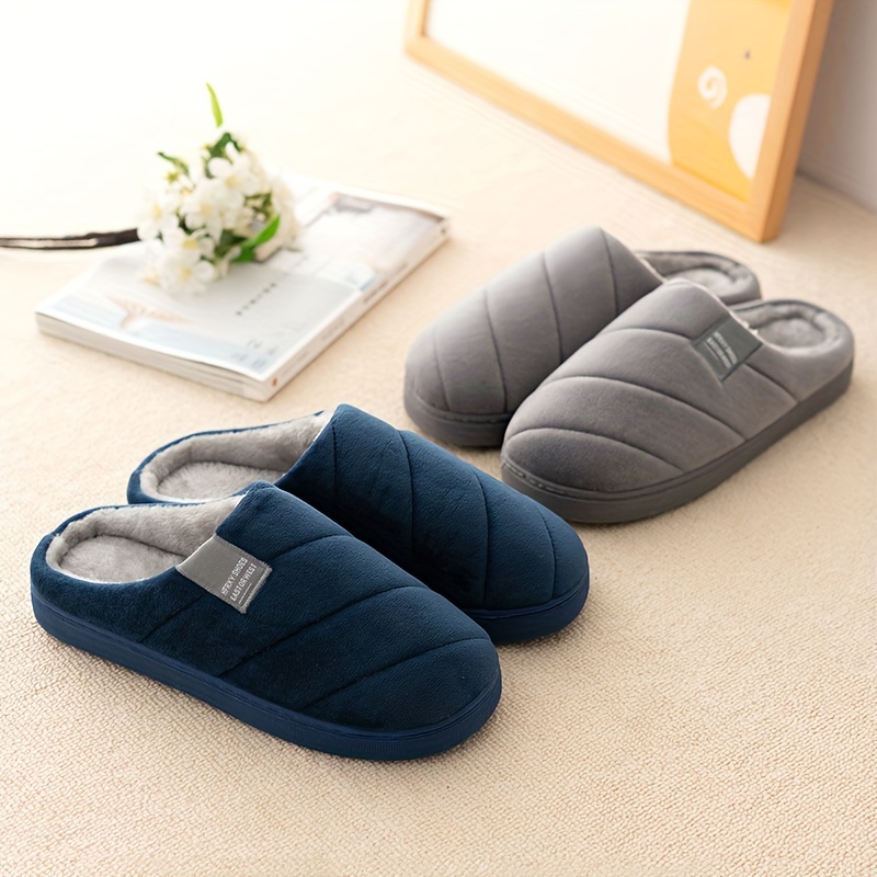 

Mens Winter Slippers - Sole, & Ventilated - Plush Lined, Non-slip Grip - Effortless Slip-on For Cozy Indoor Wear,