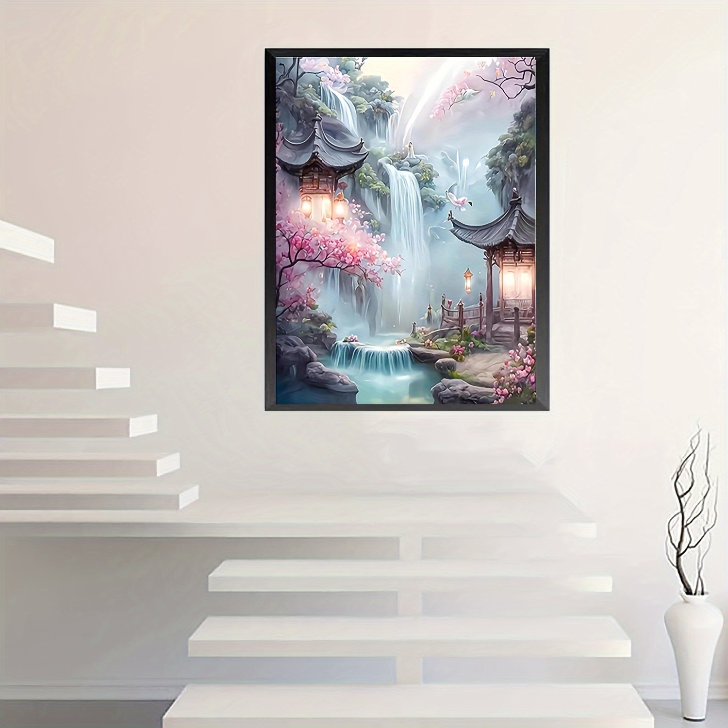 

1pc Waterfall Canvas Painting Frameless Decorative Painting Posters And Prints Wall Art Pictures For Living Room Bedroom Decor, Holiday Gift