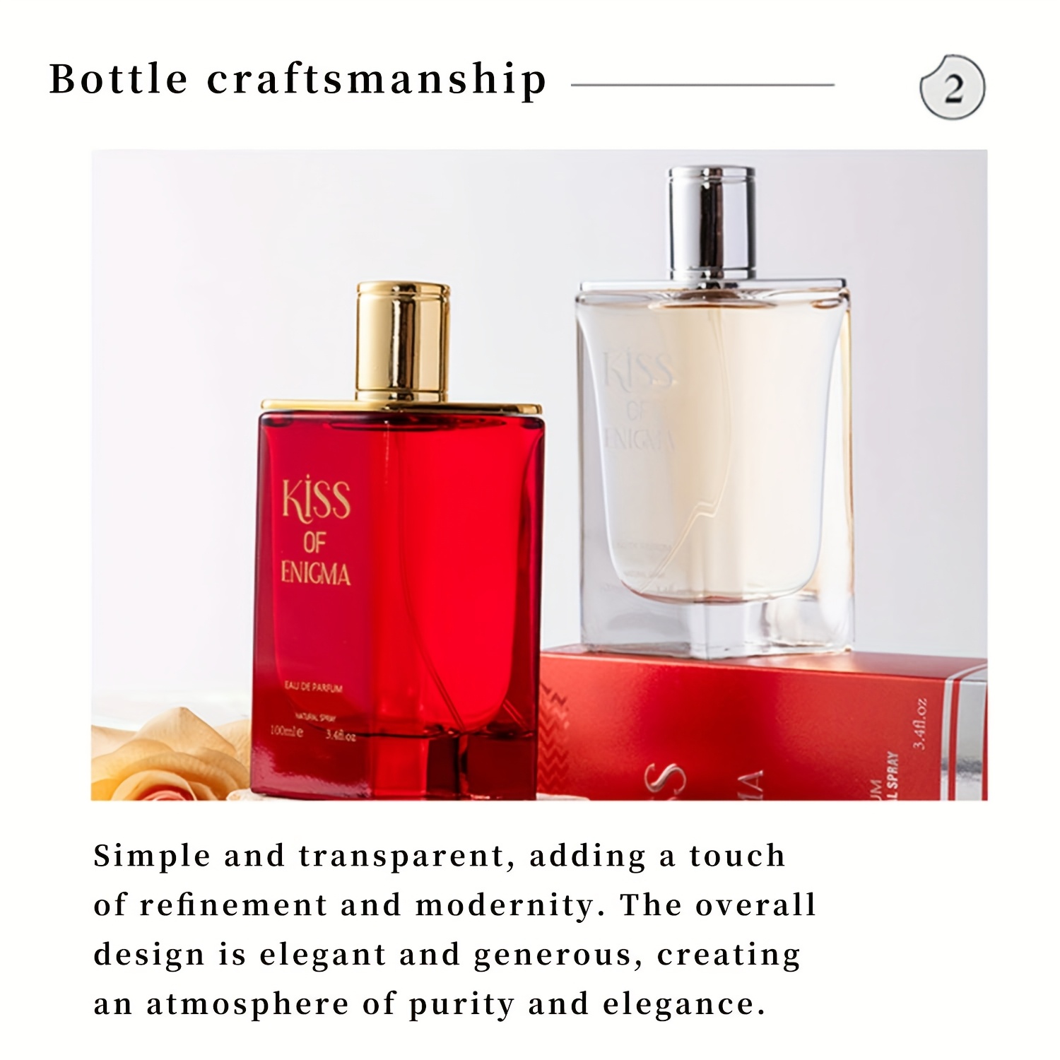 Mystery Kiss Women'S Eau De Toilette 100ml/3.4oz Long-Lasting Floral Scent Perfume - Elegant Red Liquid Perfume with Golden Cap, Daily Wear & Special Occasions, Sensitive Light Safe, 2025 Latest Edition, Sophisticated Gift for Women