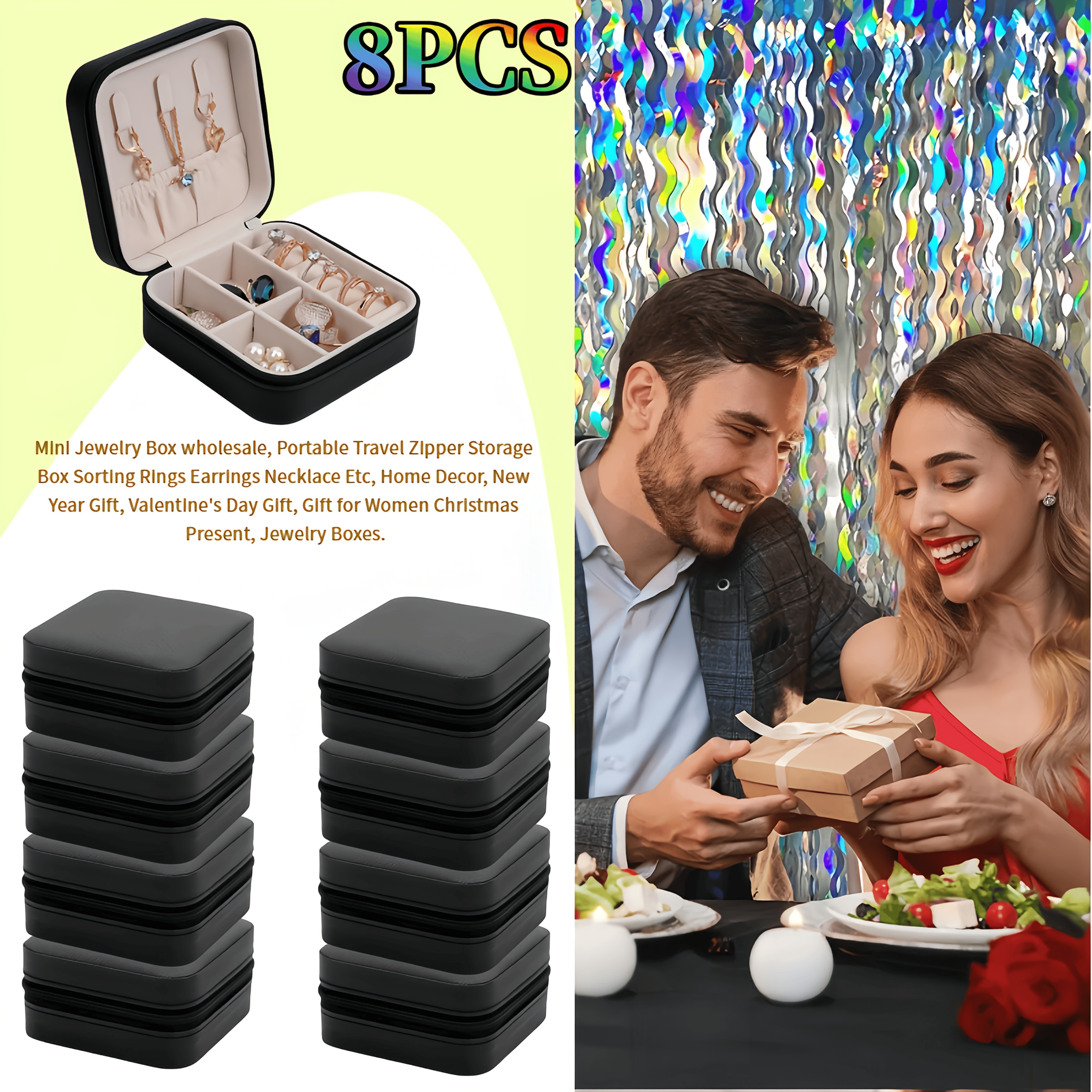 Custom 8pcs Mini PU Jewelry Box Set for Bridesmaids