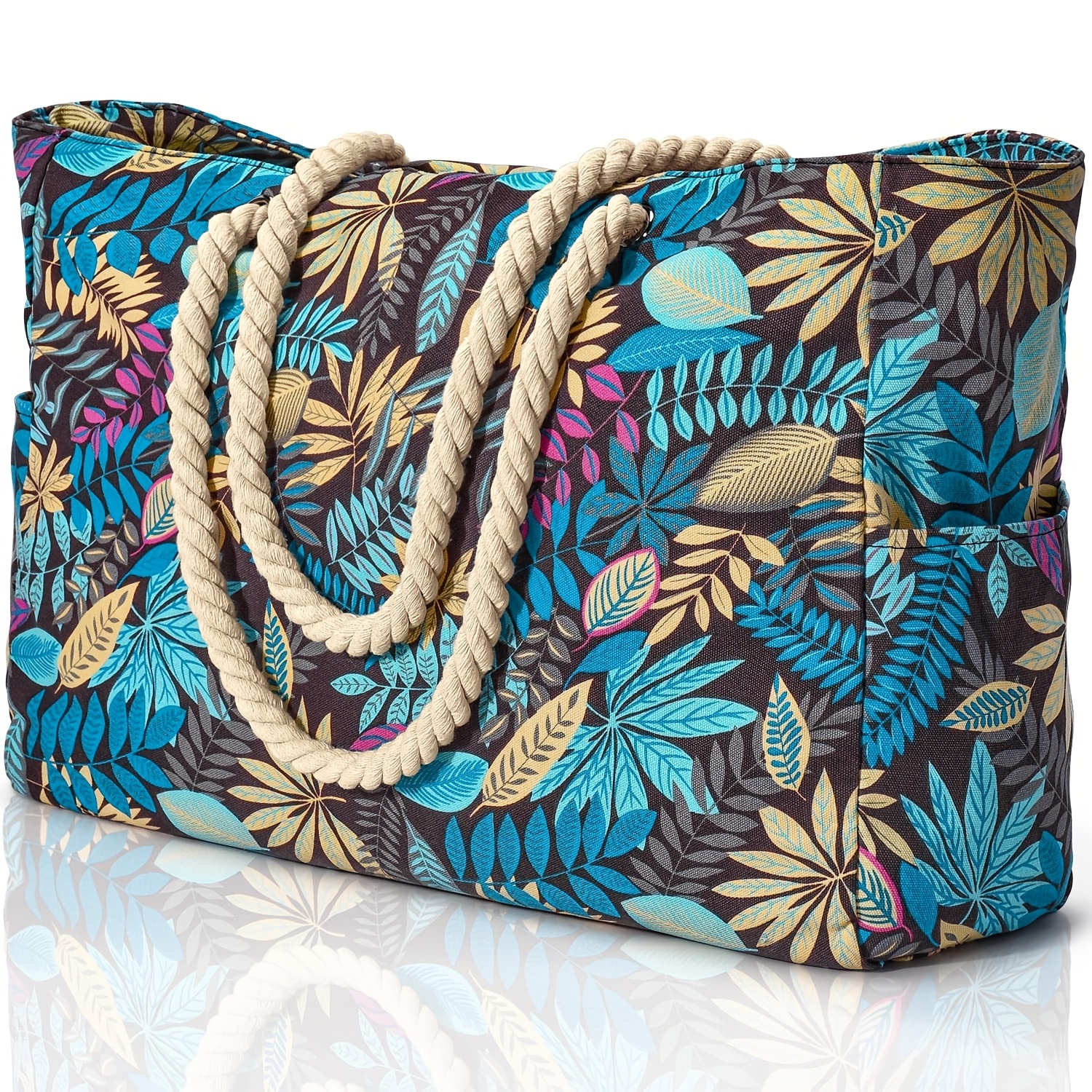 Womens Beach Bags Tote Bag Zipper Beach Temu