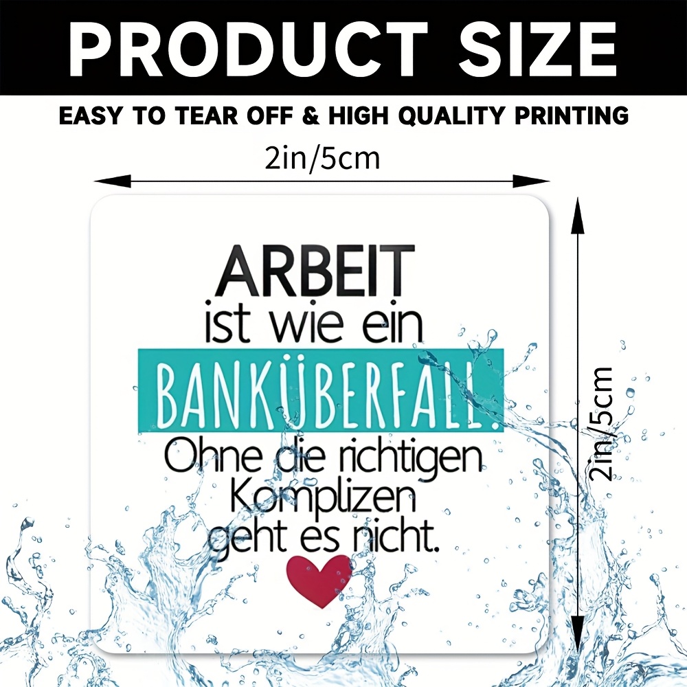 TEMU 7er-Set Kerzenaufkleber-Etiketten 2,0x2,0 Zoll, Kerzenaufkleber mit deutschem inspirierendem Zitat zum Geschenke verpacken, lustige