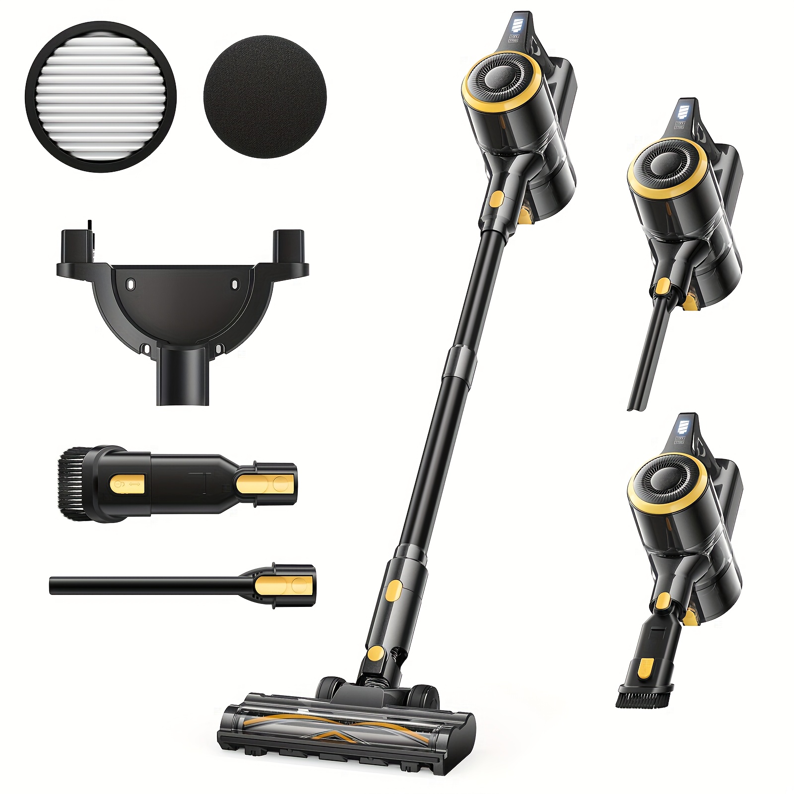 Lubluelu Cordless Vacuum Cleaner With Anti- Brush, Led Display, , 39000pa/50min Powerful Cleaner, Detachable Battery, Lightweight, Large Dust Cup Perfect For Pet Hair, Floor, Carpet