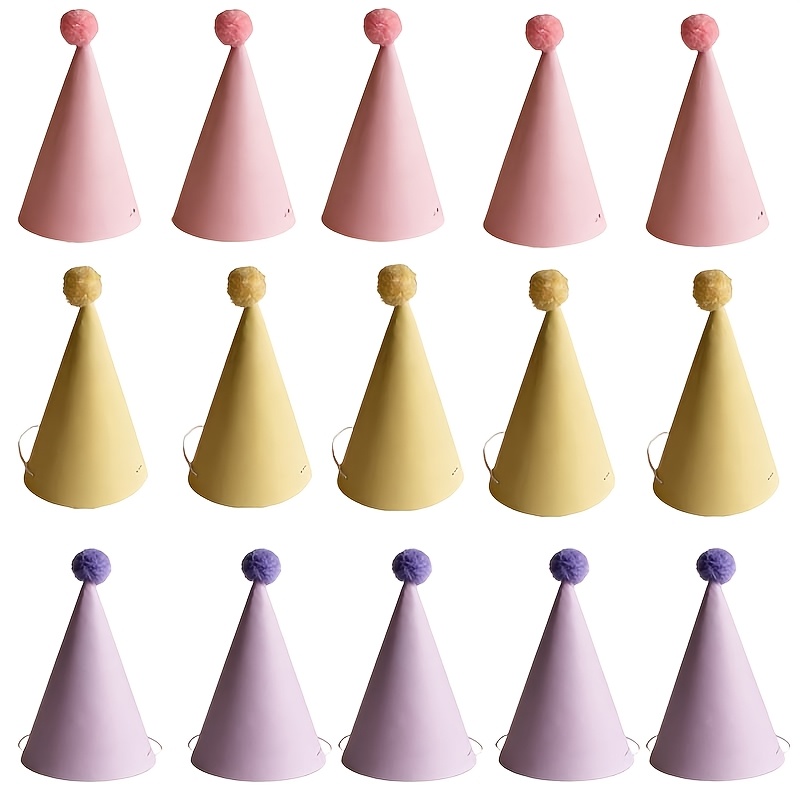 TEMU 15pcs Party Hats For Birthday, Hats, Universal For Birthday Parties, Weddings, Celebration Events, Anniversaries, Bars, Bachelorette Parties,