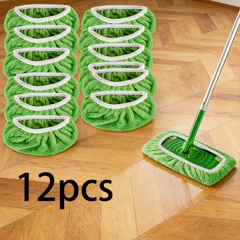 E-shop 12er-Pack wiederverwendbare Mopp-Ersatztücher: Hoch saugfähig, geeignet für nasses und trockenes Gebrauch, einfach zu ersetzen und zu reinigen,