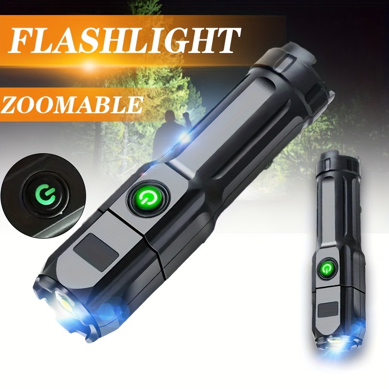 

1/2pcs Portable Usb Rechargeable Flashlight, Mini Led Outdoor Handhold For Camping, Fishing, Emergency, Mountaineering, Abs Material Hand-hold Flash Lamp