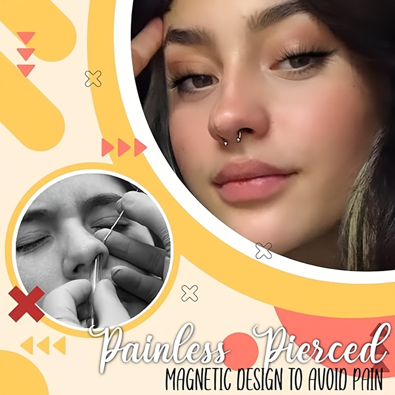 12 17pcs nose ring hoop septum nose stud Temu