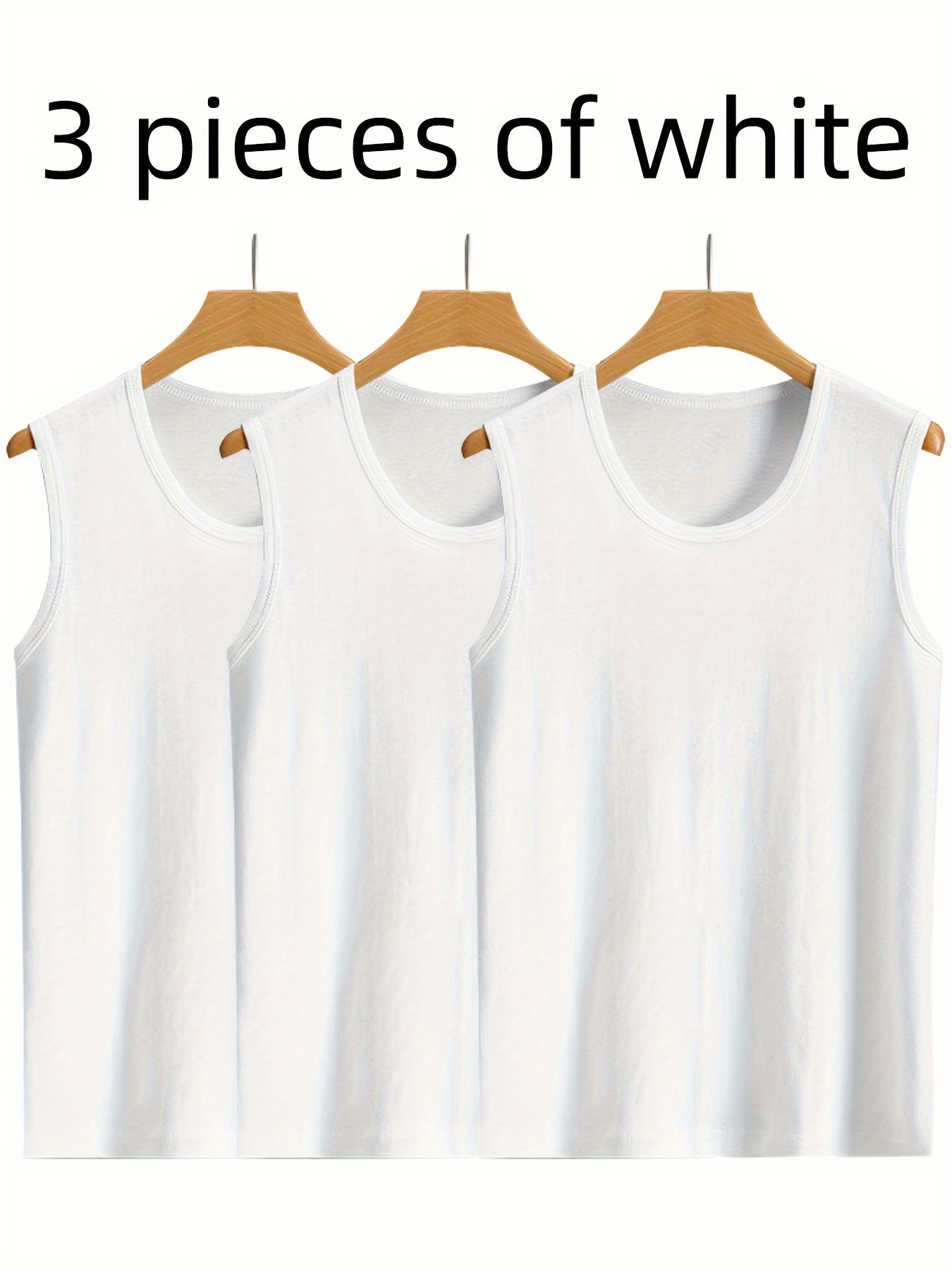 3 pack mens sleeveless tank tops breathable comfortable polyester spandex blend solid color crew neck   knit fabric skinny fit daily casual   95 polyester 5 spandex 3pcs mixed colors