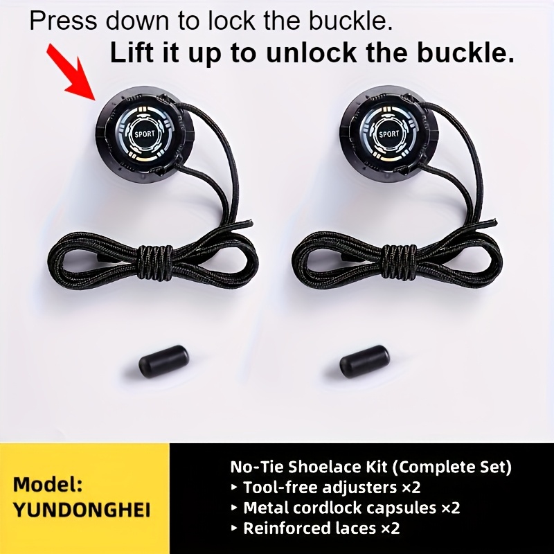 6pcs Set/1 Pair Of No-tie Shoelace Locks - Rotating For Sports And Outdoor Shoes - Unisex Quick-adjust Design - Pre-installed, Lazy Essential Tool, Great Gift For Halloween And Christmas