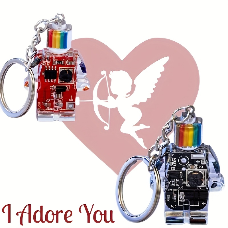 TEMU Robot Shaped Keychain, Key Chain, Car Mirror Hanging Accessories For Women Girls, Women Girls Bag Cup Charms Accessories, Truck Hanger Ornament Charm For Men, Idea For Valentines Gifts