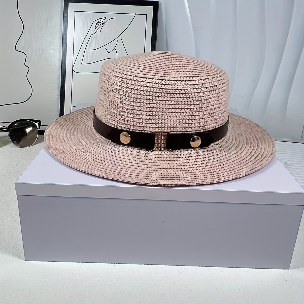 קנו כובעי נשים  Fashion Metal Chain Panama Hats For Women 10 Colors Jazz Cooling  Sun Hats Summer Breathable Elegant Ladies Party Hat Wholesale
