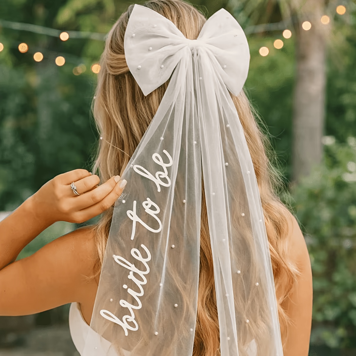 E-shop Haarspange mit Schleife Schleier für die werdende Braut | Netz-Tüllstoff, ideal für Junggesellinnenabschied, Braut- Brautvorbereitungs-Looks
