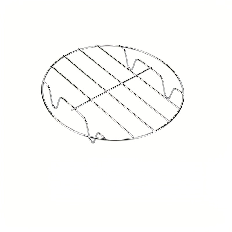Stainless Steel Circular Multi-functional Cooking And Baking Rack - -in-one Device: Steaming Layer Rack/oven Cooling Rack/dish Cooling Rack, Suitable For Cookware And Air Fryers, Kitchen Additions