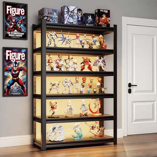 4 5 6 tier adjustable metal display stand versatile storage rack ideal multi functional bookshelf for game rooms living rooms bedrooms home offices cosmetics shelf no light included