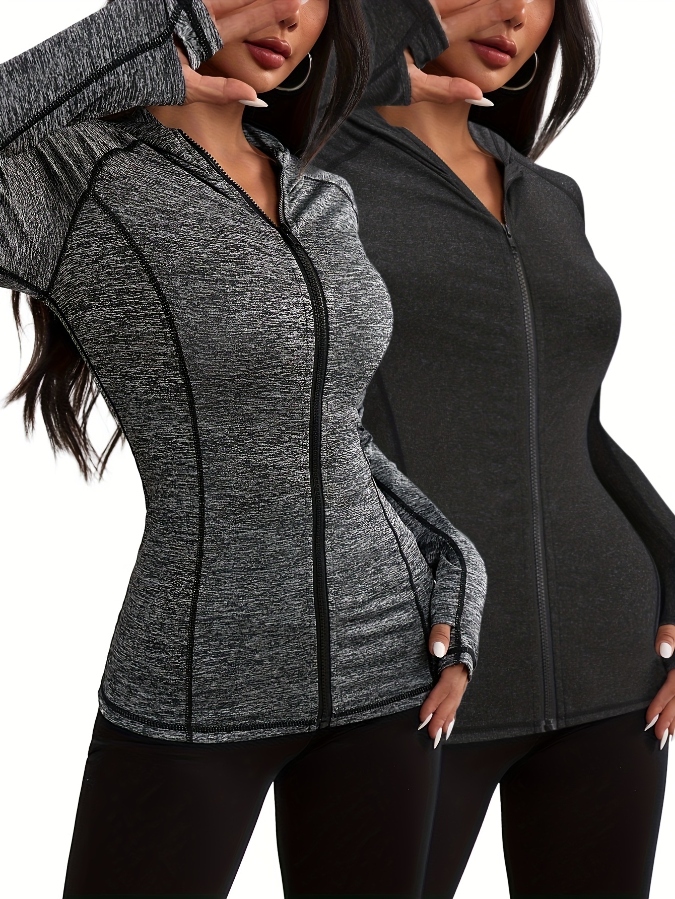 womens casual sports jacket two piece set